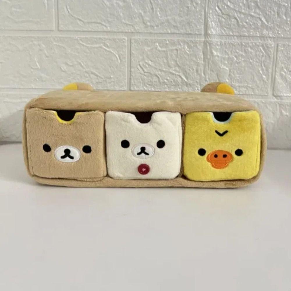 Cartoon Stationery Storage Plush Compartment Box 2025 Desktop Storage