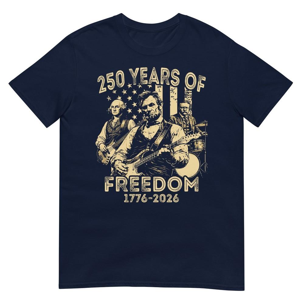 Abraham Lincoln Playing Guitar 4th July 250th Anniversary Tshirt S
