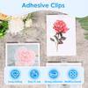 100Pcs Self Adhesive Paper Clip Transparent Square Binder Paper Clip Wall Hanging Postcard Photos School Office Stationery