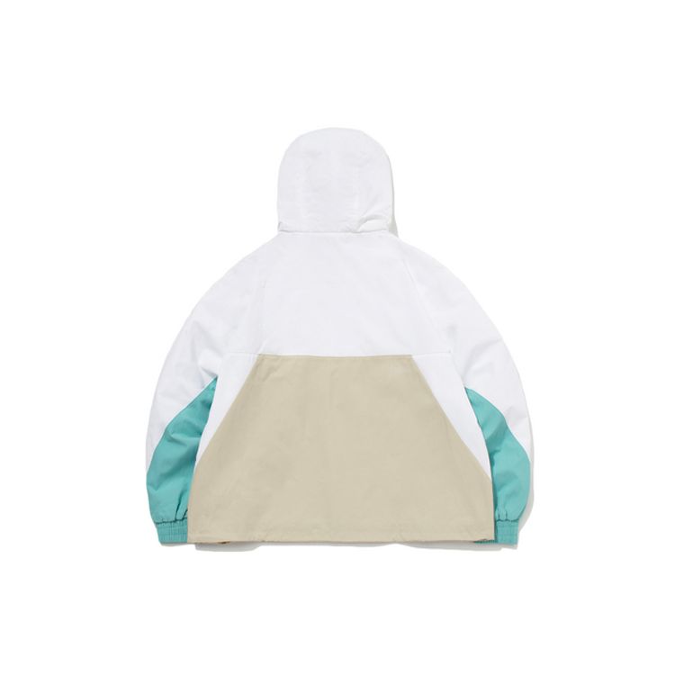 Li Ning Color Block Letter Half Zip Hooded Jacket Women Jacket Sea-Blue AFDR016-3