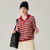 Zhaojun Women's Red Stripe Hooded Cashmere Sweater
