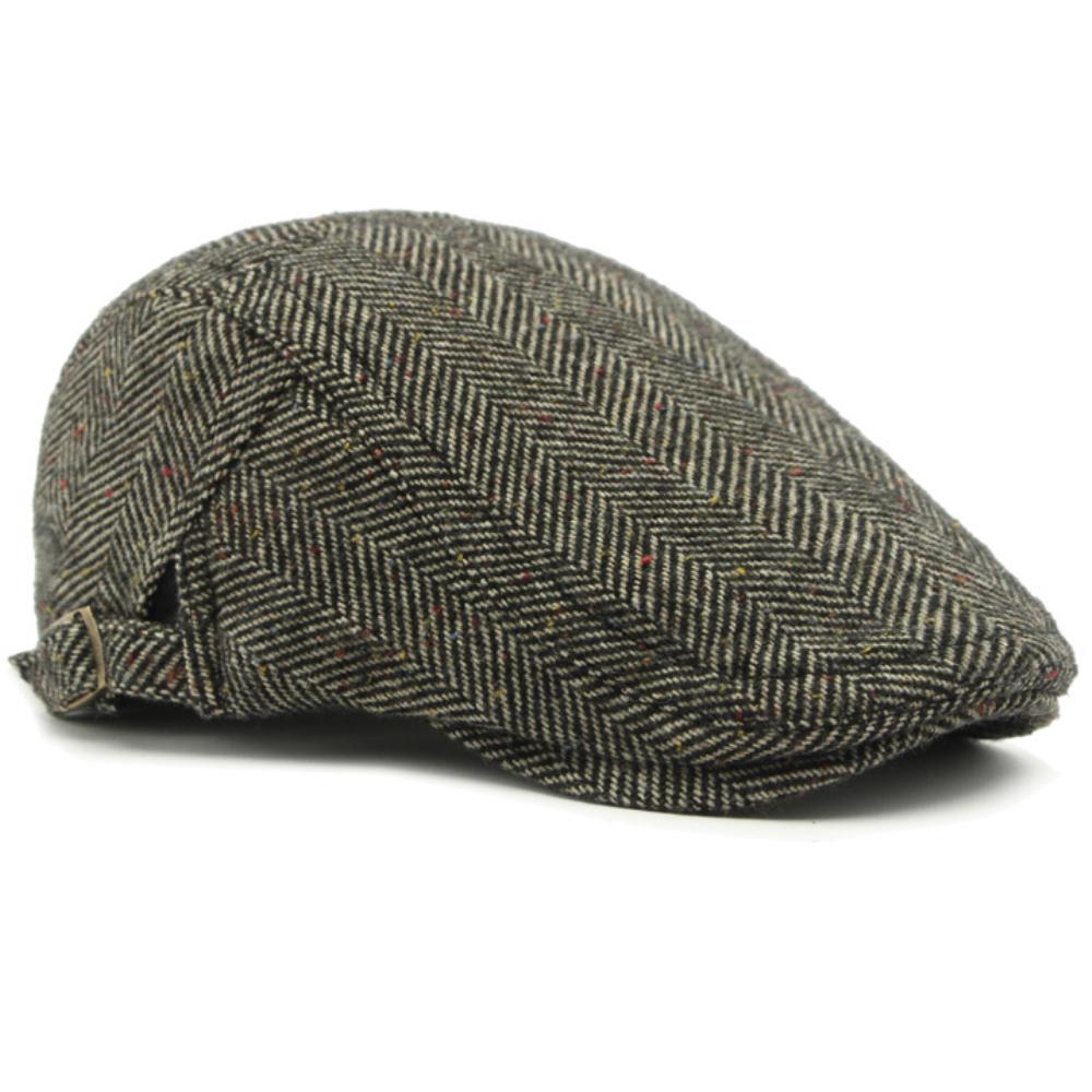 HT4546 Beret Wool Hat Men Women Adjusted Ivy Flat Cap Retro Artist Painter Striped Beret Hat Male Female Autumn Winter Beret Cap