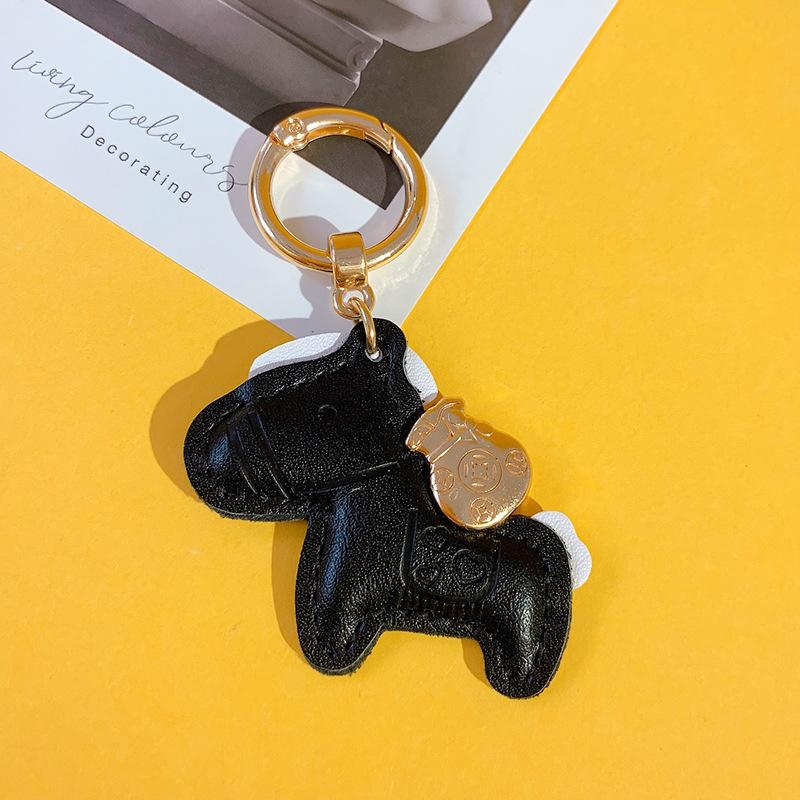 Creative Leather Car Keychain Female Cute Mini Schoolbag Key Chain Yiwu Small Pendant