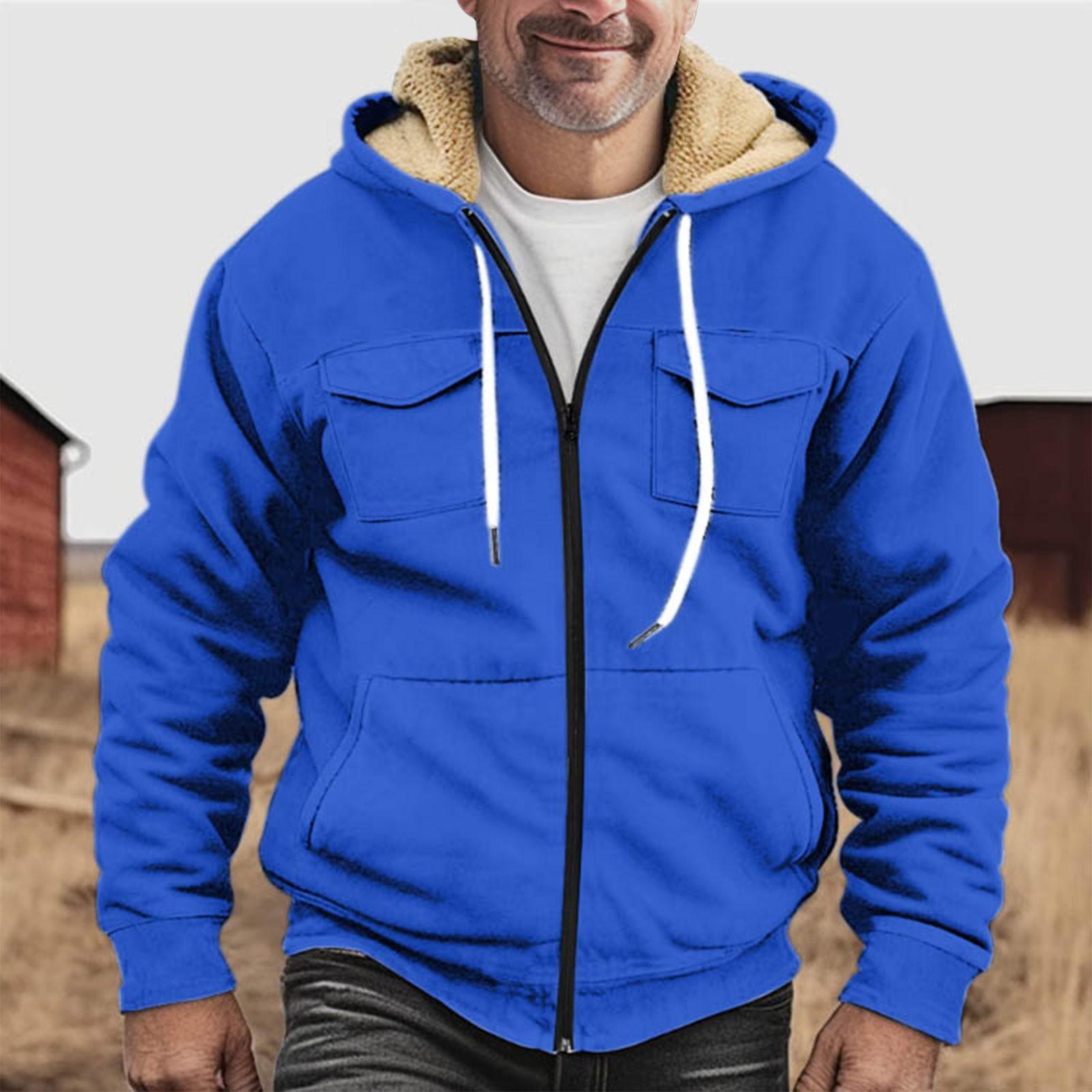 Мужская утолщенная куртка на пуговицах с двойным карманом и карманной вставкой — фото 20