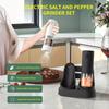 2Pack Portable Electric Salt and Pepper Grinder Set with LED Light, USB Charging with Type-C Rechargeable Base, ABS Material, 300mAh Lithium Battery
