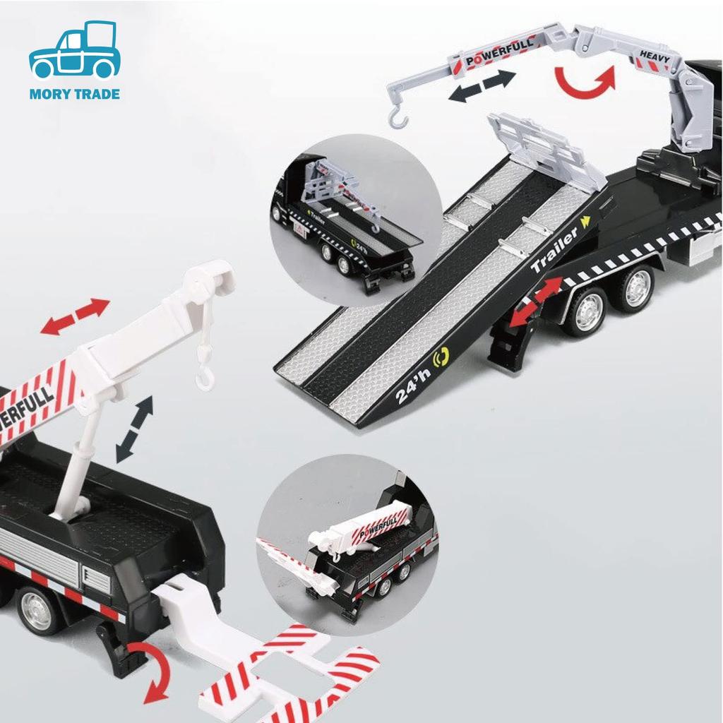 Morytrade Truck and Trailer Set of 2, Toy Car Crane (Rocket Missile)