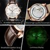 JINSHIDUN Multi-functional Hollow Pointer Fashion Small Second Dial Fully Automatic Mechanical High-end Men's Watch