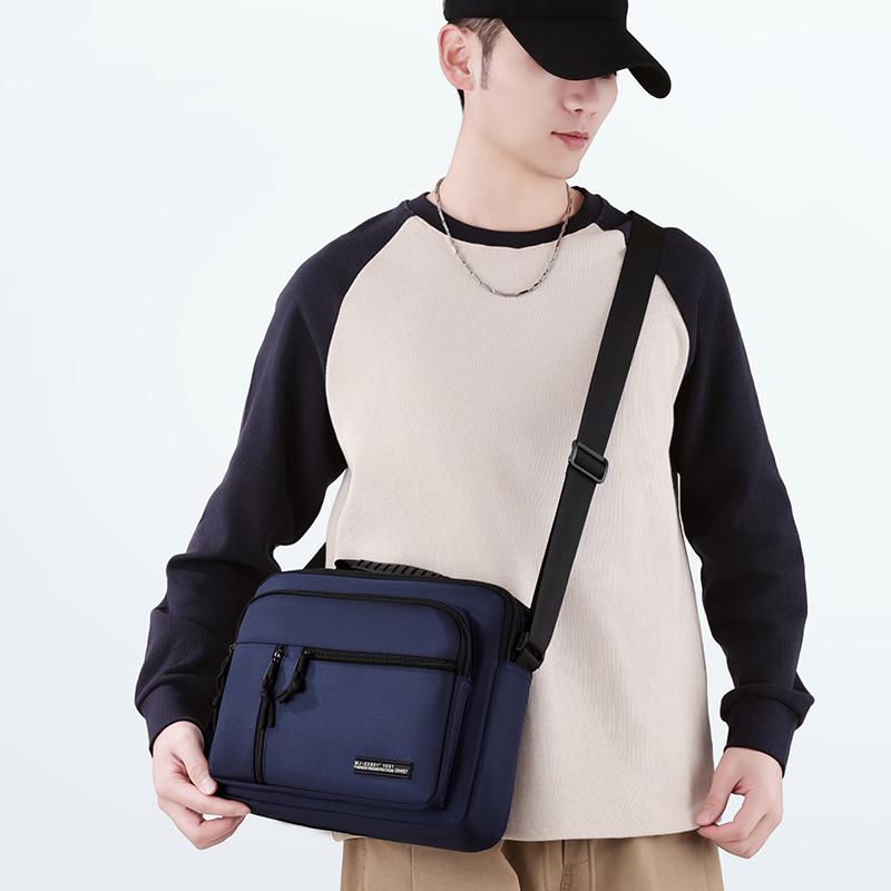 Men's Large Capacity Waterproof Shoulder Bag – Wear-Resistant Crossbody Messenger with Multi-Pockets for Business