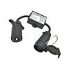 1Pc ABS Trailer Light Converter US 7 Way Blade Socket To EU 7-Pin Round Plug Separate Stop Tail Signal for Caravan Boat Bike