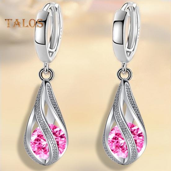 1 Pair Drop Dangle Earrings for Women Elegant Rotating Rhinestone Drop Dangle Hoops Sparkly Evening Dressy Earrings Bridal Jewelry Gift