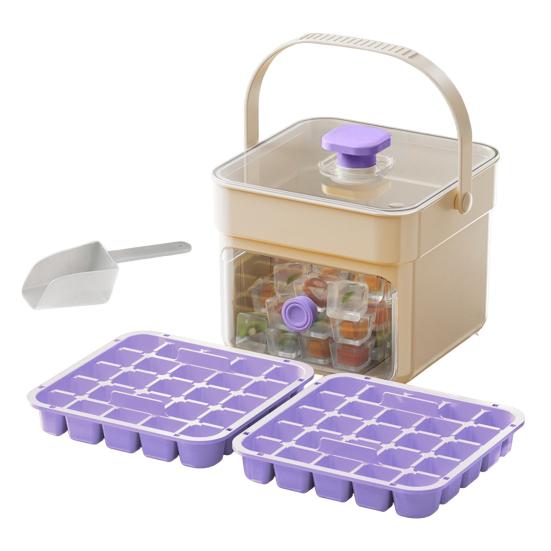 Ice Cube Mold with Lids And Container Press-to-release Ice Tray Double Layer