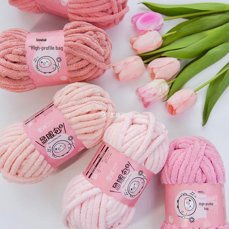 Vibrant No. 8 Ice Silk Yarn for DIY Knitting: Perfect for Scarves, Blankets, Dolls, Crochet Slippers & Chunky Projects