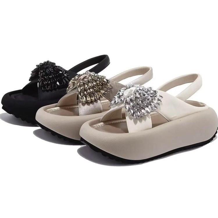 2025 new thick-soled heightening non-slip slippers, wearing bow-tie cool slippers, versatile casual slippers