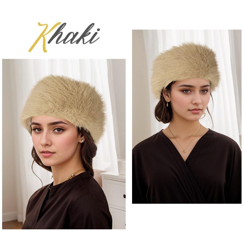 1Pc Hatless Windproof Hat Hoop Warm Acrylic Fiber Fashion Hair Accessory Hat Plush