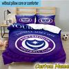 Custom Name Portsmouth Football Club Bedding Set 3PCS Duvet Cover Closure Includes 1 Duvet Cover & 2 Pillowcases for All Seasons Bedroom Decor
