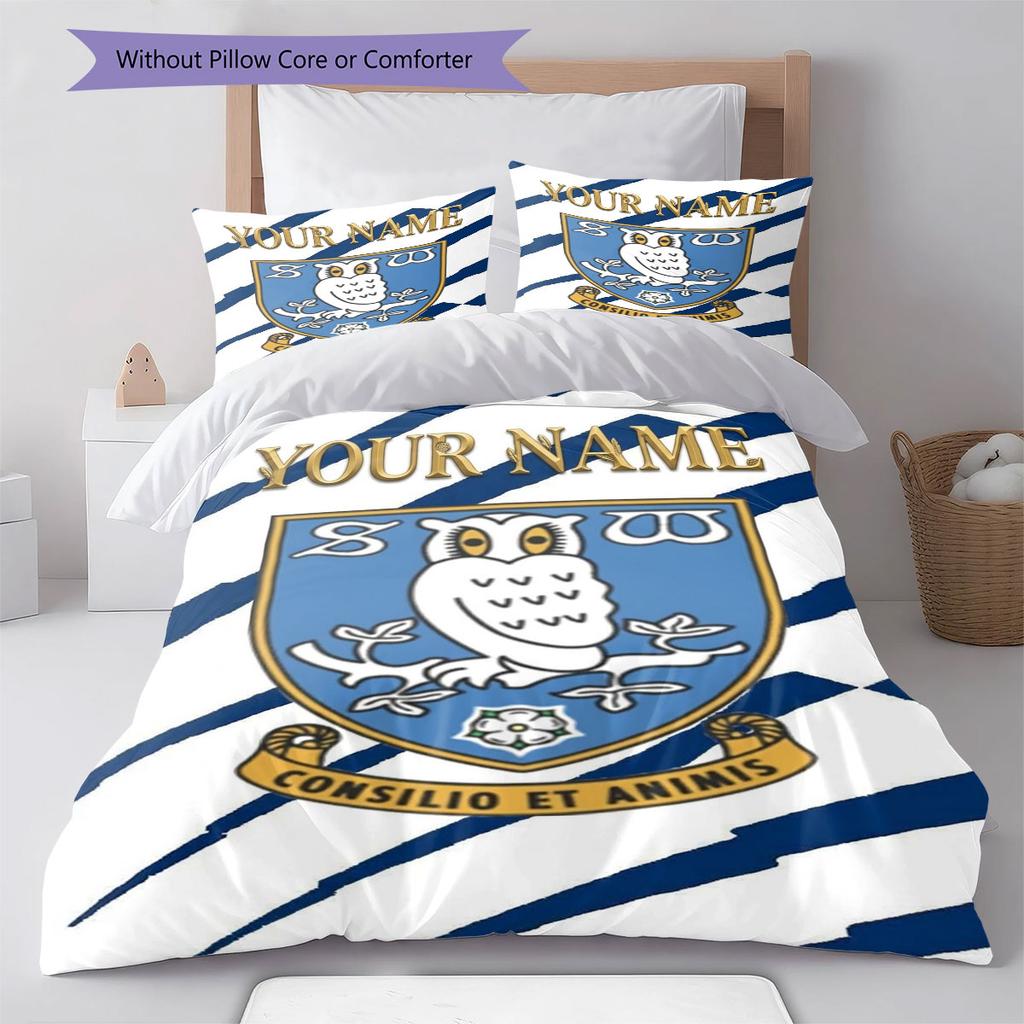 Sheffield Wednesday Football Club Custom Name Pattern Bedding,Quilt Set Quilt Cover Pillowcase Home Birthday Gift(1 * duvet cover + 2 * pillowcase, wi