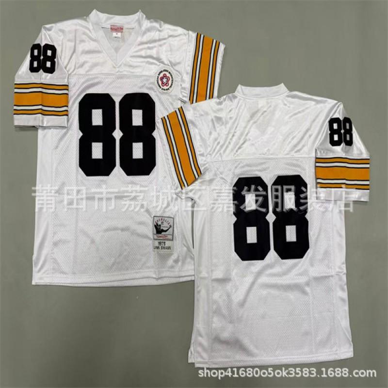 Pittsburgh Steelers Vintage NFL Football Jersey Men Cotton Embroidered Training Shirt Rugby Sport Wear