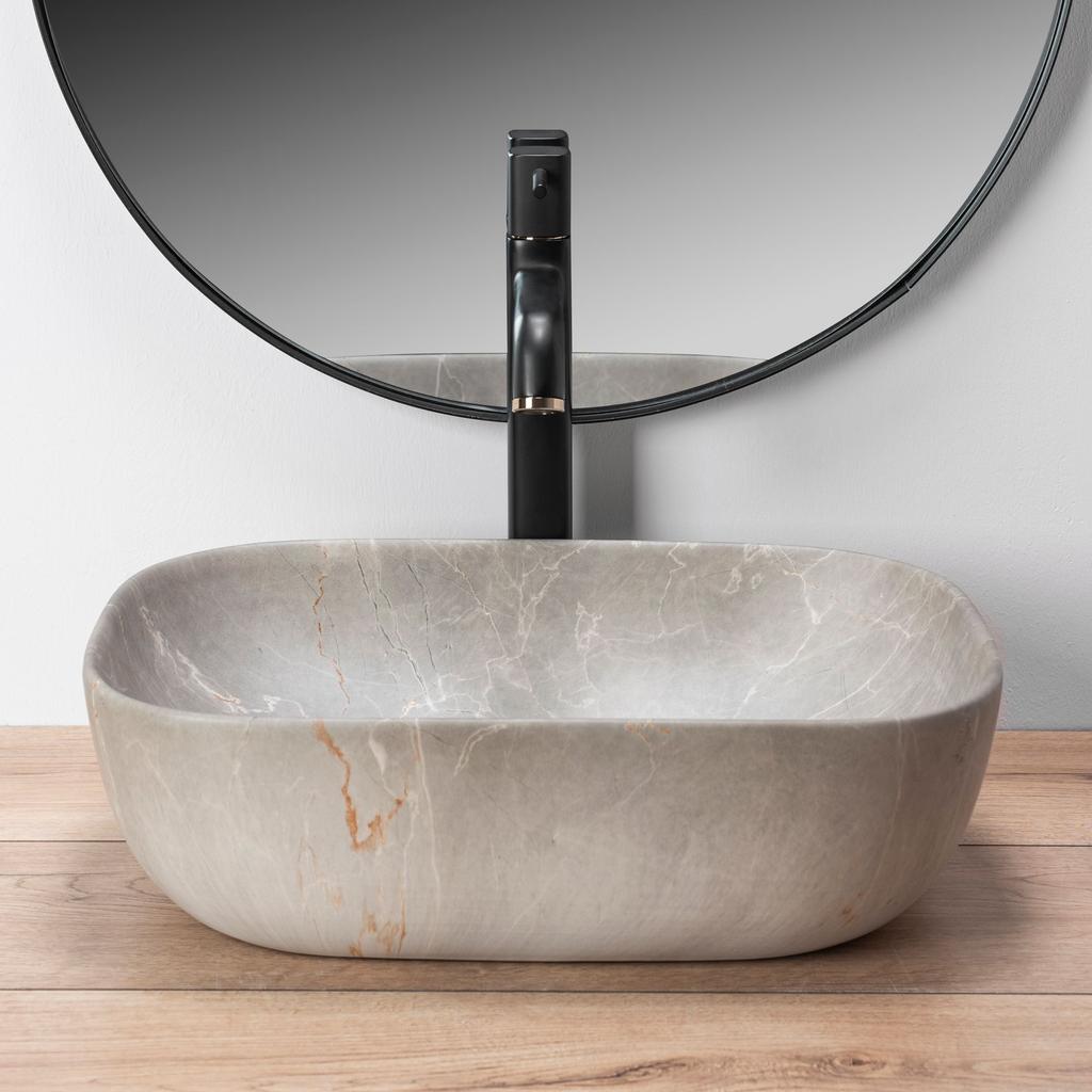 Lavabo livia beige opaco - da appoggio sku rea-u3802