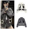 In-Stock Korean Retro Bow Jacquard Cardigan Sweater for Women