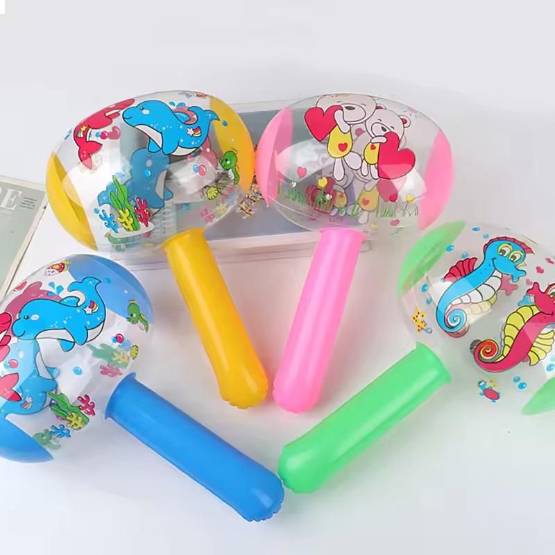 3pcs Cartoon Animal 3D Inflatable Hammer with Bell Summer Beach Children's Birthday Party Toy Pinata Fillers Goodie Bag