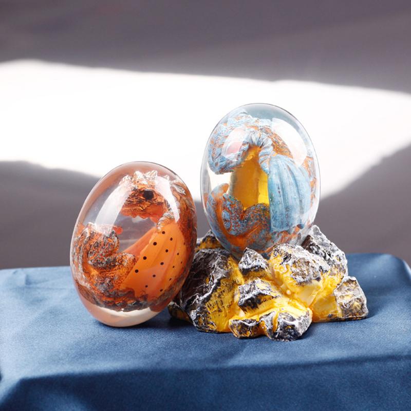 1 kus Krystaly Průhledné Lávové Dračí Vejce Pryskyřice Dinosauří Vejce Umělecké Dílo Socha Ornamentální Dinosauří Kolekce