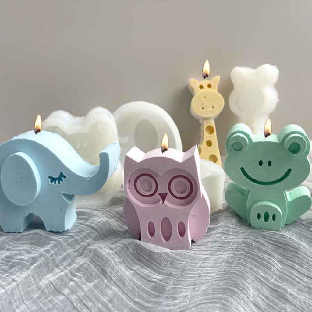 Animal Candle Resin Mold Owl-Giraffe Aromatherapy Candle Silicone Mould DIY Aromatherapy Candle Making Soap Decorations