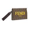 Fendi Monogram Logo FF Zipper Cotton Tote Bag Clutch Men Bags Brown 7VA564-AJJ4-F1HR8