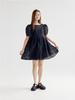 BOMNAL BOUTIQUE Checked Voluminous Mini Dress _ Black