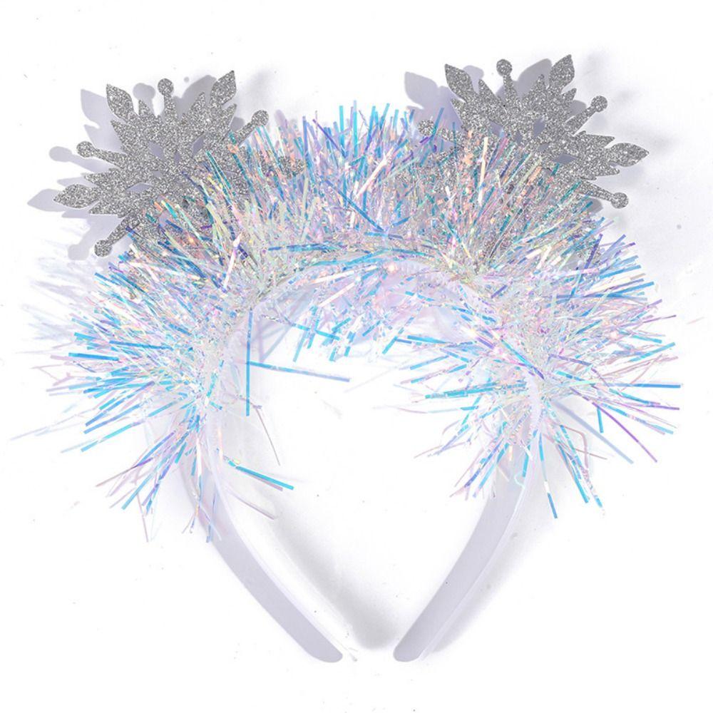 Wear-resistant Christmas Snowflake Headbands Color Ribbon Cosplay Headbands Holiday Decor