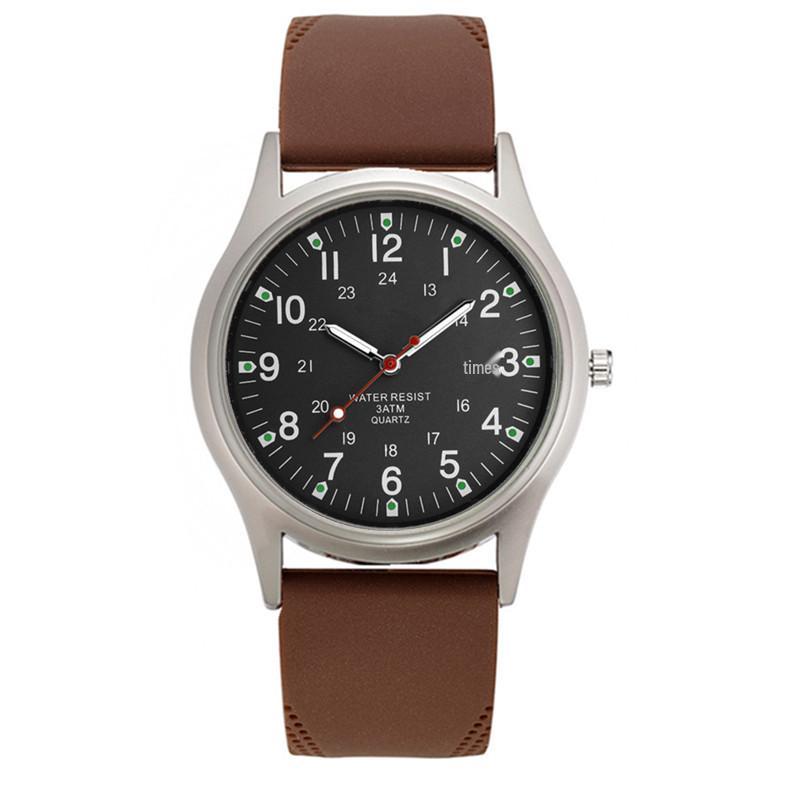 Men's Casual Silicone Band Sports Quartz Watch with Date Display