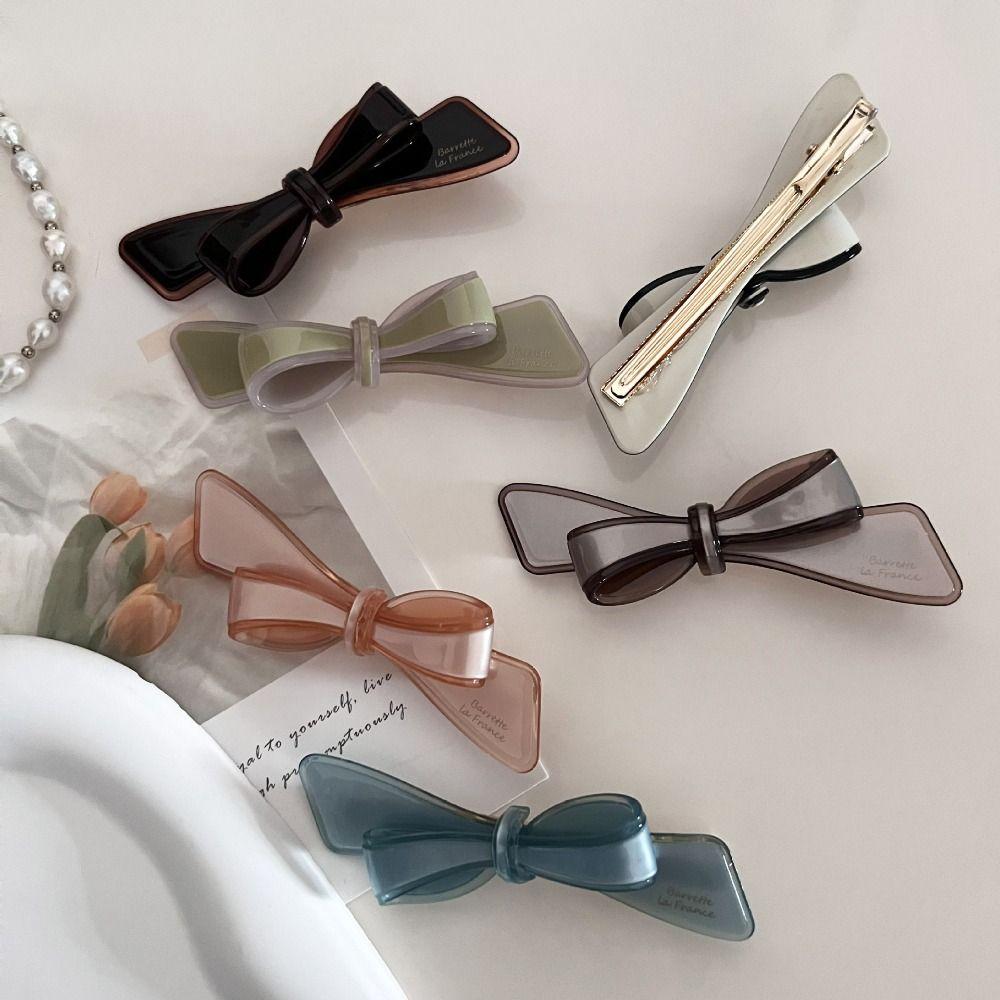 

Геометрические заколки для волос с уксусной кислотой Ins Bow Duckbill Clip Sweet Bow Acetate Hairpin Lady