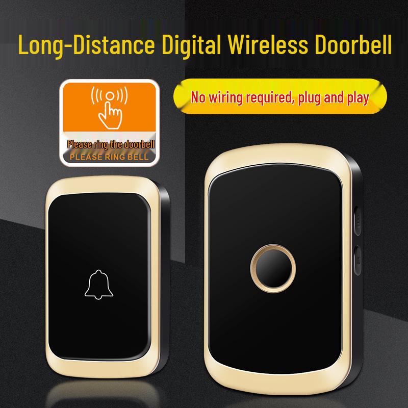 Ultra-Long Range Battery-Free Wireless Doorbell with Home Receiver and Smart Remote Control No