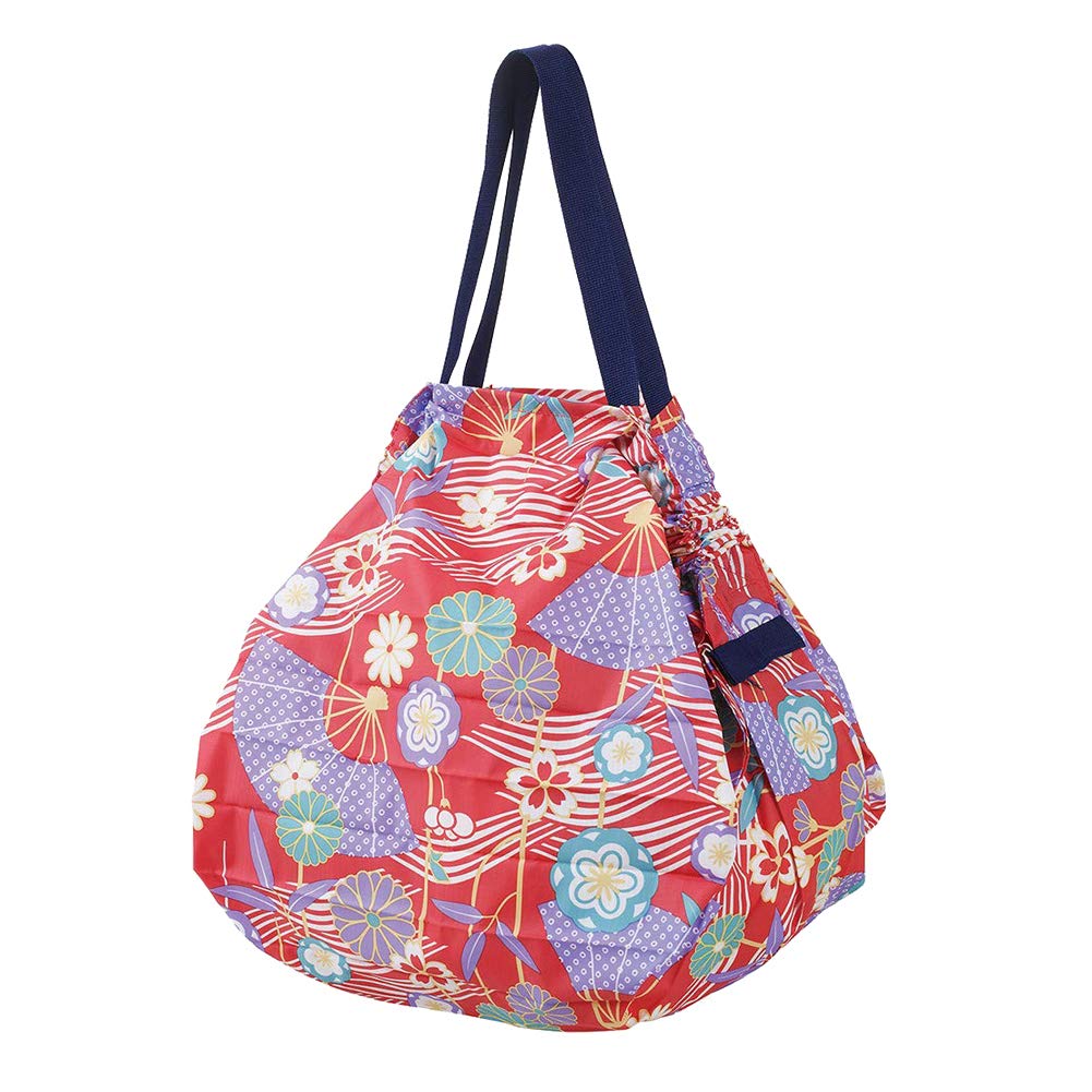 

marna Shupatto Compact Bag, Medium, Japanese Fan Design, Shupatto, Foldable Eco Bag, Durable, Japanese Pattern, S464OU