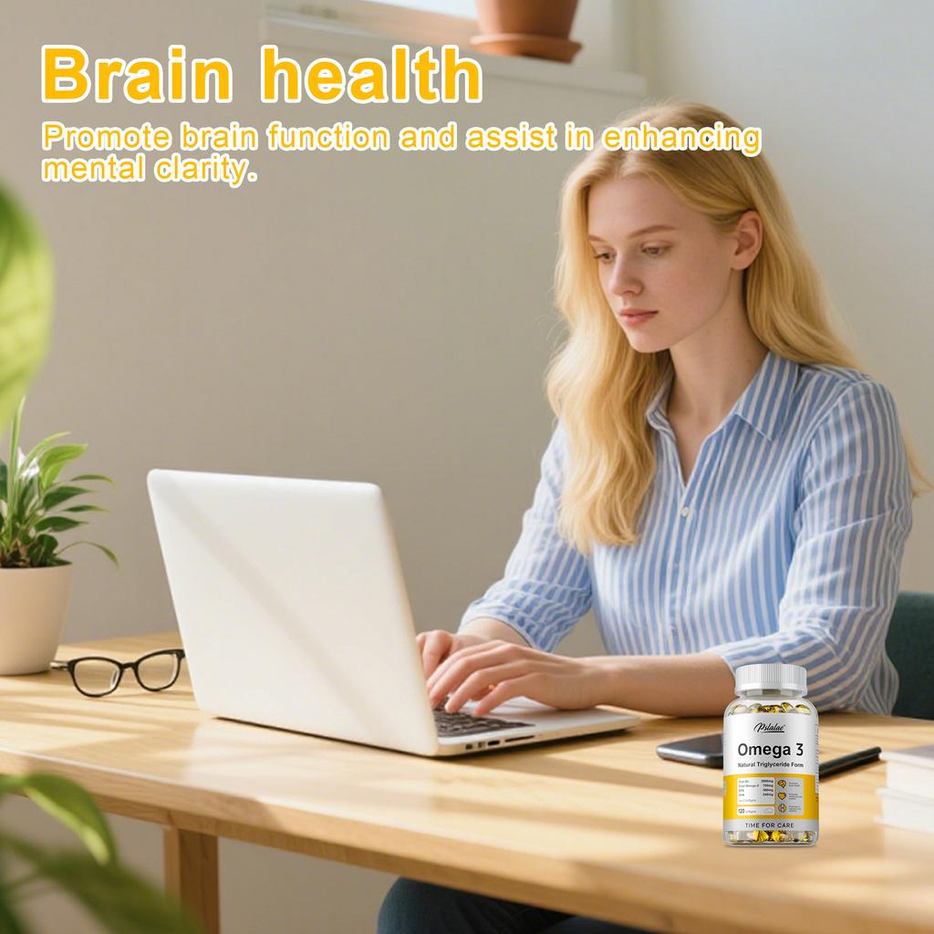Natural Omega-3 Fish Oil Softgels, EPA and DHA Extracts, All-Natural, Suitable for Adults