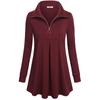 Fashoin Women's Long Sleeve Lapel Tunic Casual Pullover Sweatshirt Blouse Tops