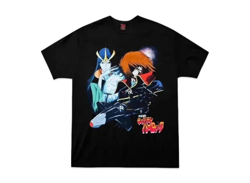 Geeks Rule X Captain Harlock Silkscreen Printing T Shirt Black Cotton Japan New