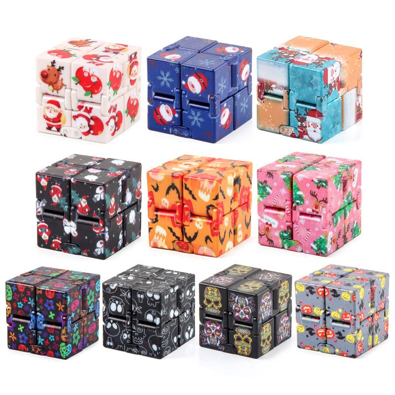New Strange Decompression Infinite Rubik'S Cube Christmas Halloween Rubik'S Cube Toy, Pocket Flip 10 Finger Rubik'S Cube