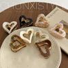High-End Women's Heart-Shaped Hair Claw - Small Elegant Half-Up Clip for High Ponytails, 2024 Fashion Accessory