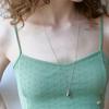 [925 Silver] Water Drop Long Necklace