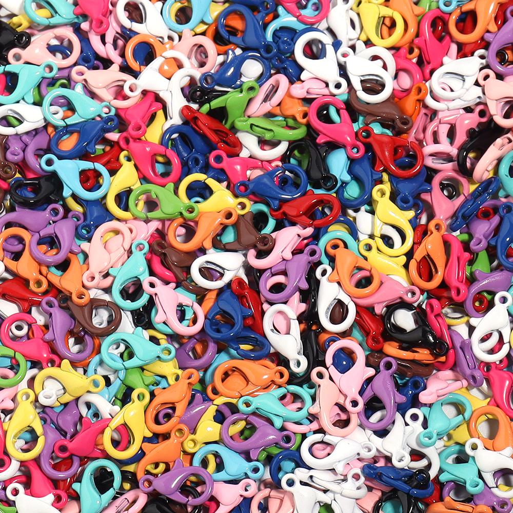 30 Stück/Los Bunte Legierung Hummerklauen Haken Lackiert Farben Beschichtet Hummerklauen Krallenverschlüsse DIY Schmuckherstellung Großhandel