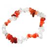 Rock Crystal and Carnelian Chip Pearl Elastic Bracelet - 50mm