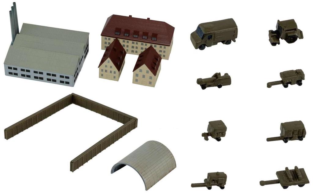 Pit-Road 1/700 SP Series Structure Set 6 (Modern Bunkers, Protective Walls, Ground Support Equipment) Plastic Model Kit SP114 (Scenery)