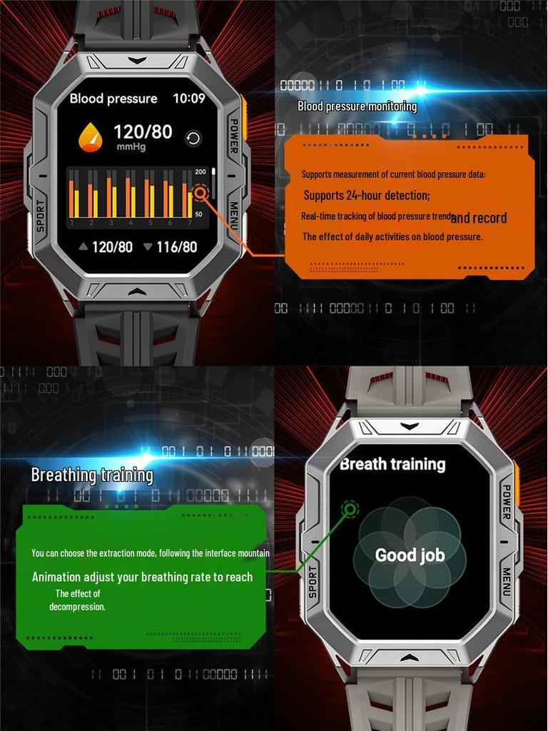 X1PRO Smartwatch: Bluetooth Call, Voice Assistant, Barometer, Pedometer, Compass, GPS, Sports Watch