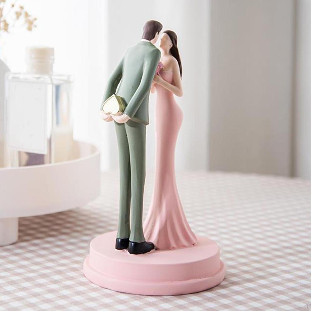 Figurine de mariés, statue de couple, artisanat romantique, décoration de table pour mariage