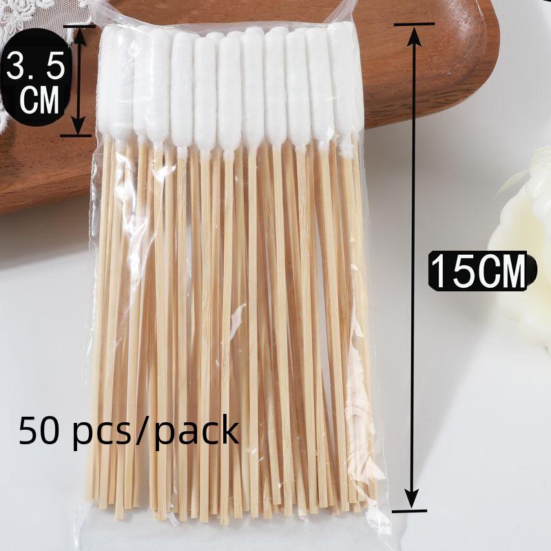 Pet Cotton Swabs with Enlarged Bamboo Stick for Cats and Dogs - Dual-Purpose Ear, Skin, and Anus Cleaning Applicator.