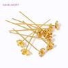 18K Gold Plated Flower Shape Pins High Quality Brass Metal Pins,For Jewelry Making Pins,Handmade DIY Beading Accessories
