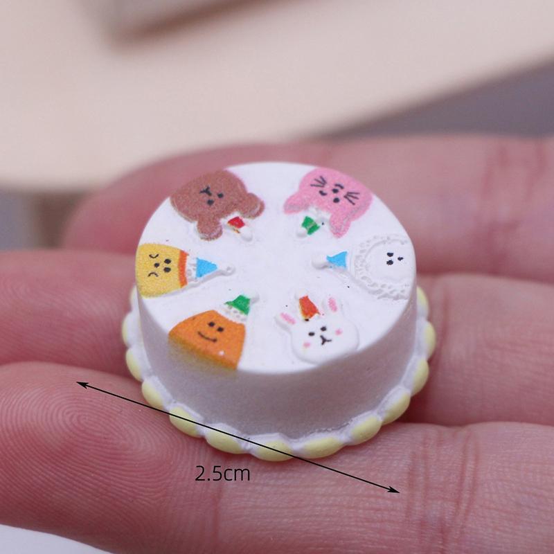 Doll House Mini Simulation Baking Dessert Birthday Cake Model Doll House Home Scene Decoration