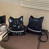 Women Shoulder Messenger Bags PU Leather Fashion Designer Adjustable Strap Crossbody Handbags with Cat Pendant Purse