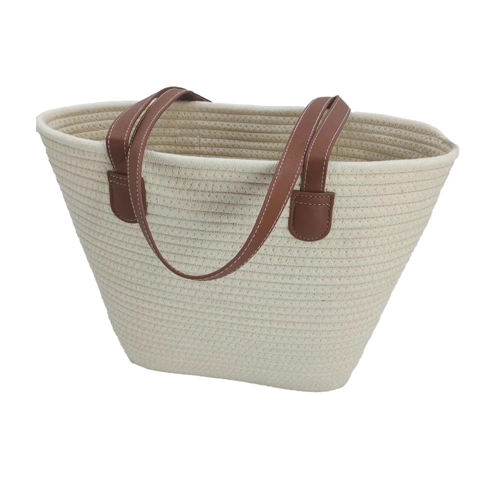 

Woven Tote Bag Ladies Tote Bag Shopping Trendy Bohemian Beach Vacation Stylish Commuting Summer Purse Shoulder Bag Cotton Rope