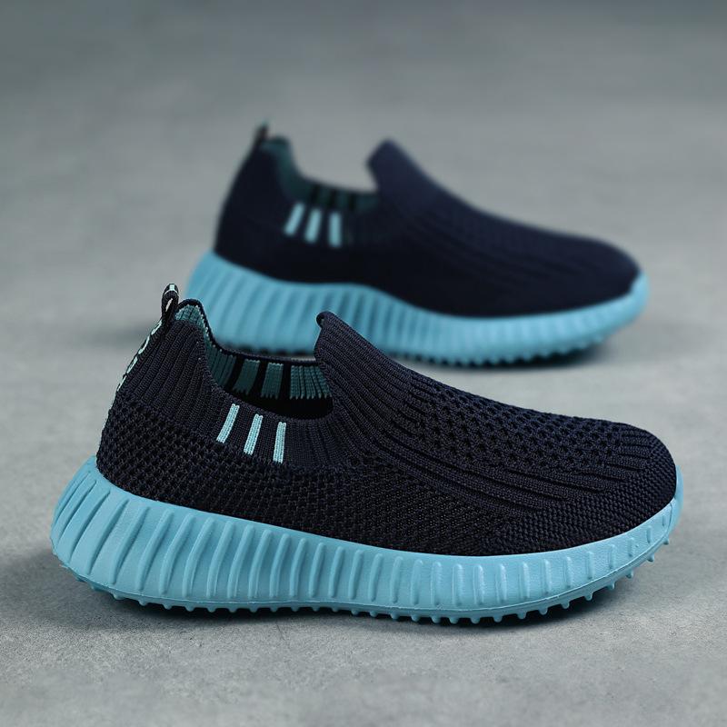 Boys One-pedal Sports Shoes Zichun Single Net Breathable Middle-aged Older Children Girls Lightweight Soft-soled Children's Running Shoes